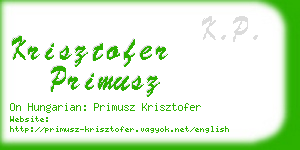 krisztofer primusz business card